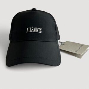 NWT ALL SAINTS black Embroidered Baseball cap